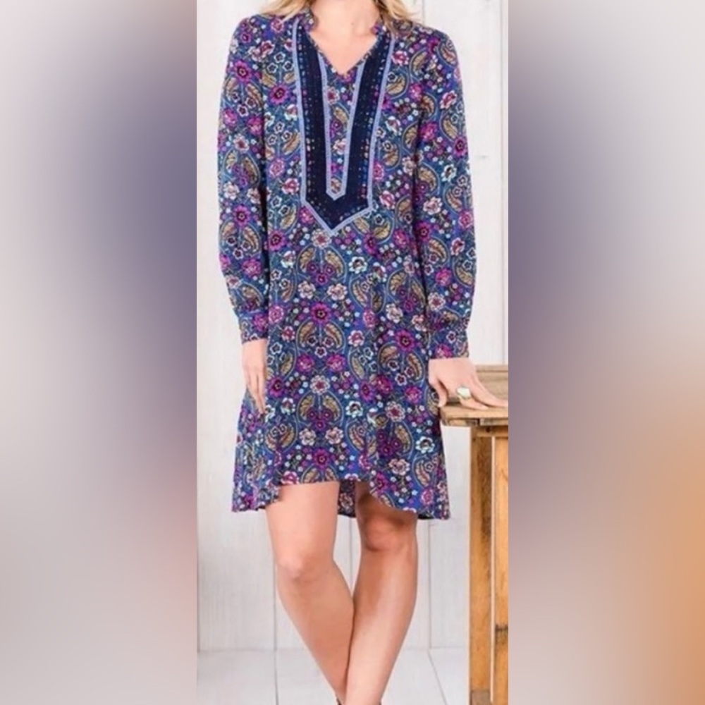NWOT. Matilda Jane Thoughts & Dreams Floral Patterned Blue Dress - Picture 1 of 6